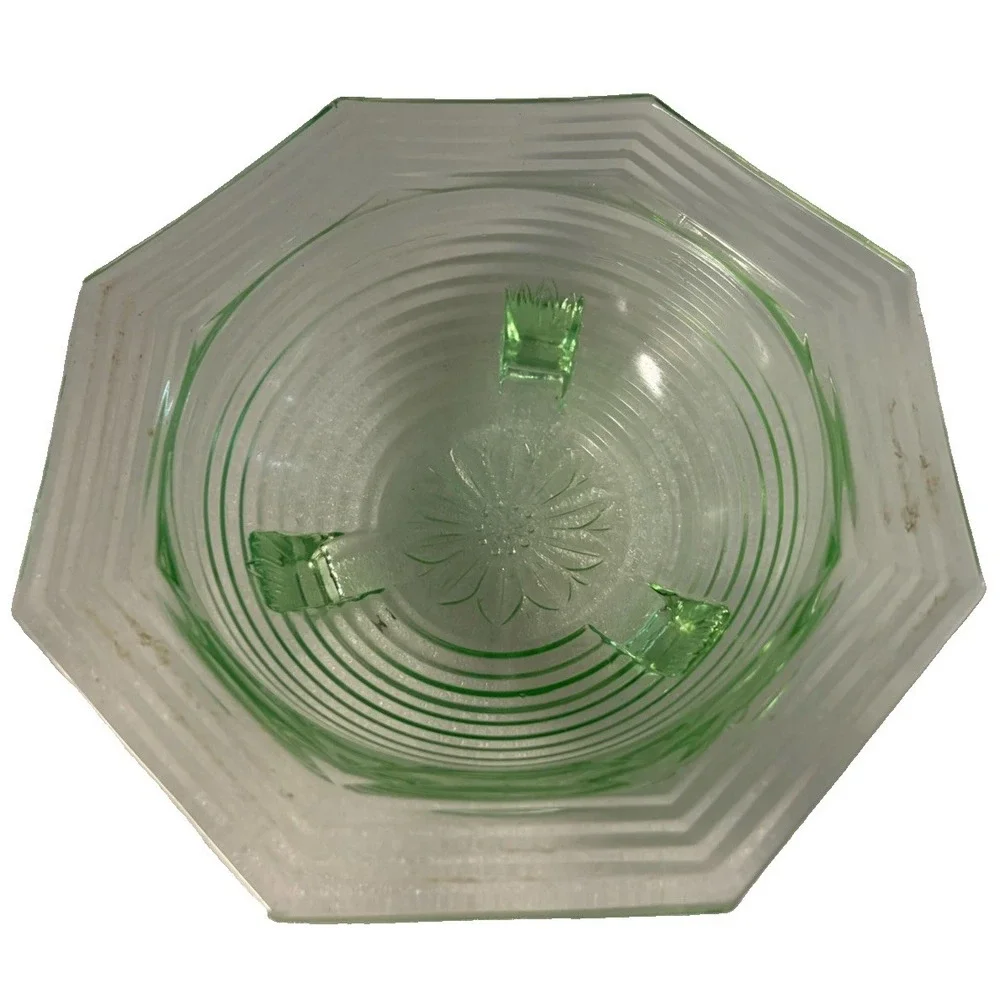 Vintage Uranium Glass Green Depression 7